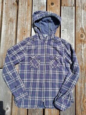 Horny Toad Flannel Hooded Zip Up Jacket